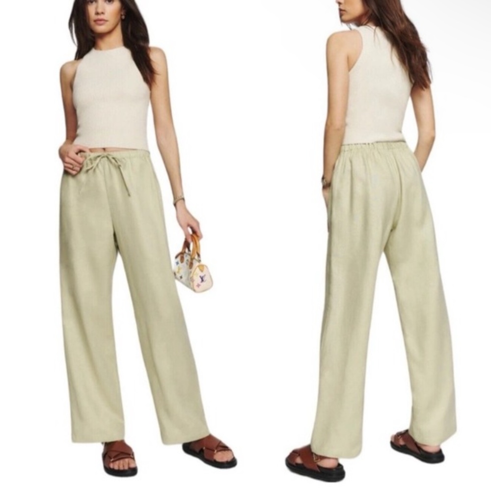 Reformation Olina Linen Pull On Pants